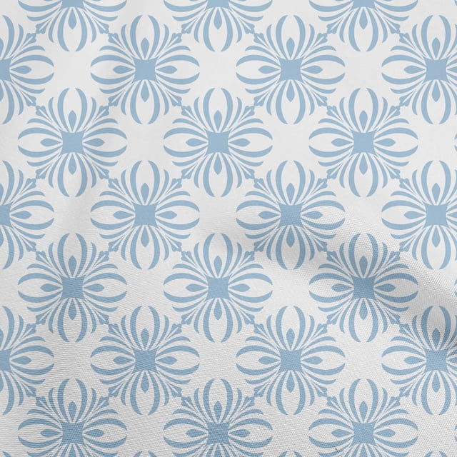 oneOone Georgette Viscose Light Blue Fabric Asian Block Fabric For Sewing Printed Craft Fabric By The Yard 42 Inch Wide