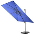 thumbnail image 1 of Gymax Parasol Déporté de Patio 10 X 10 Pi en Aluminium, Inclinaison 360°, Base Lestée, Bleu Marine, 1 of 10