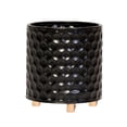 thumbnail image 2 of Honeycomb Metal Planter Pot With Peg Base - Black - 8.75"H x 8"W, 2 of 4