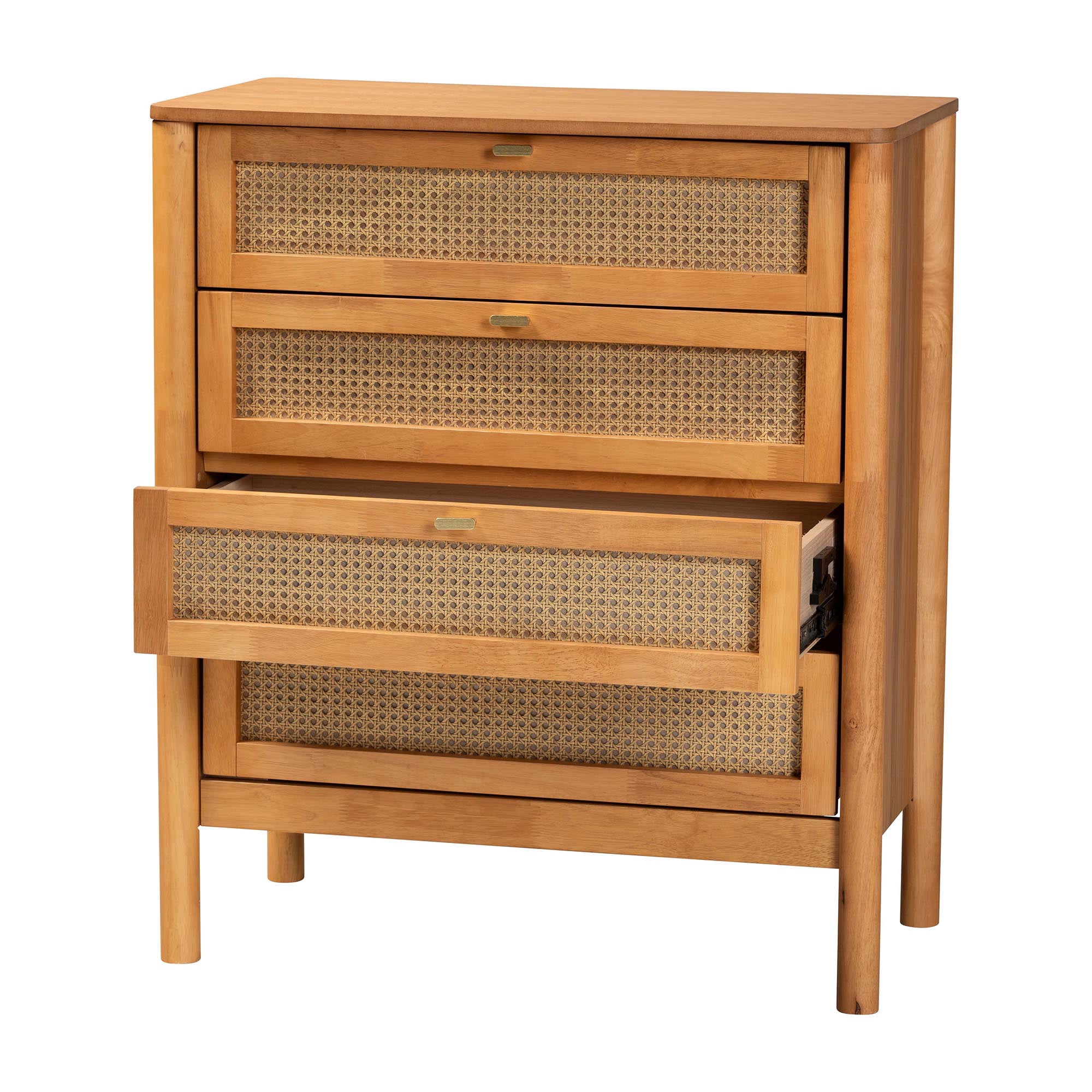 Baxton Studio Jenn Japandi Chest, 4-Drawer, Golden Brown