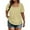 Yellow, variant on Summer Women's Plus Size Solid Square Neck Short Sleeved Fashion Tshirts Comfy Tunic Blouse