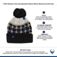 thumbnail image 3 of CTM  Knit Houndstooth Pattern Winter Beanie Hat with Pom (Women), 3 of 3