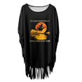 thumbnail image 5 of HNMKIU Women Lightweight Shawl Wrap Women’s Halloween Print Smock Cape Top Flowing Batwing Sleeve Unlined Oversized Shawl Wraps Light Gray,S, 5 of 5