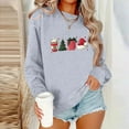 thumbnail image 3 of Christmas Sweatshirt Women Plus Size Novelty Graphic Pullover Sweater Tops Autumn Winter Long Sleeve Sweatshirt for Women Loose Casual Crewneck Top Stylish Clothes 01-Gray L, 3 of 4