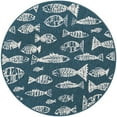 thumbnail image 2 of Unique Loom Outdoor Coastal Collection Area Rug - Whish (4' 1" Round Blue/Ivory), 2 of 9