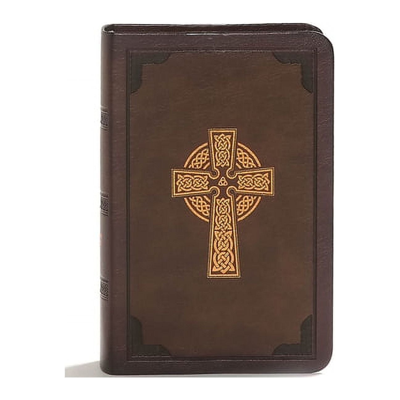 KJV Large Print Compact Reference Bible, Celtic Cross Brown Leathertouch, (Hardcover)