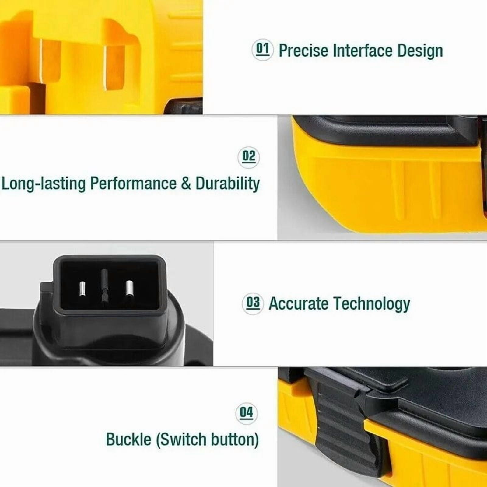 Battery Adapter DCA1820 for De*walt 20V Lithium Battery Convert to for De*walt Drill 18V NiCad & NiMh Tools with USB Converter