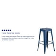 thumbnail image 5 of Flash Furniture Commercial Grade 4 Pack 30" High Backless Distressed Antique Blue Metal Indoor-Outdoor Barstool, 5 of 9