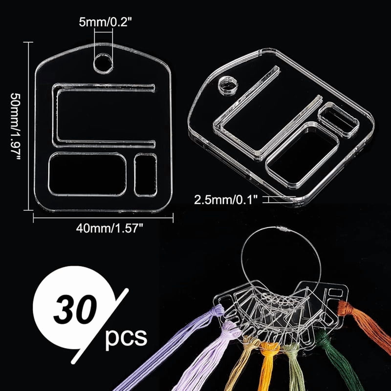 180pcs Acrylic Embroidery Floss Drop, Clear Embroidery Thread Organizers Slim Floss Bobbins - Thread Bobbins