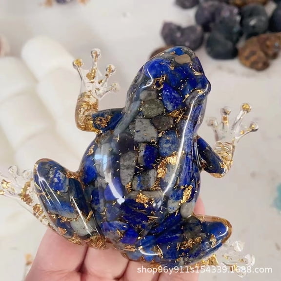 Crystal Frog Ornament, Unique Resin Crystal Frog Home Decor, Exquisite Craftsmanship Desktop Decoration Gift for Office Birthday Housewarming