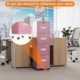 thumbnail image 2 of Aobabo 4 Drawer File Cabinet with wheels, Metal Vertical File Storage Cabinet with Lock, Office Home Steel Vertical File Cabinet for A4 Letter /Legal Size Assembly Required,Pink, 2 of 10