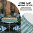 thumbnail image 5 of Farmhouse Aqua Brown Fitted Tablecloth with Elastic Edged, Round Table Cloth for Dining Table, Vintage Wooden Striped Waterproof Oil Proof Table Cover for Indoor Outdoor 45"-54", 5 of 8