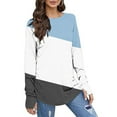 thumbnail image 5 of Kaemgyyd Plus Size Tops for Women Color Block Soft Comfy Tunic Tee Casual Loose Long Sleeve Crew Neck Shirt with Thumb Hole, 5 of 5