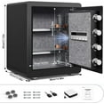 thumbnail image 2 of Kavey 2.0 Cub Safe Box, Home Safe with Backlit Touch Screen Keypad and Dual Alarm System, Money Safe with Mute Function and LED Light, Digital Safe for Home, Hotel, Office, 2 of 7
