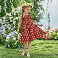 thumbnail image 2 of FamilyThread Girls Casual Print Sleeveless Dresses Spaghetti Strap Summer Swing Twirly Sundress A-Line Dress For 4-14Y, 2 of 7