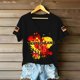 thumbnail image 4 of Women's Germany Football Graphic T-Shirt, V-Neck Casual Letter Print T-Shirt, Fashion Short Sleeve Graphic Tee, Summer Daily Lightweight Tops for Soccer Tournament 2026 Black Size: L, 4 of 4