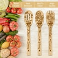 thumbnail image 4 of 6Pcs Bouquet Bamboo Cooking Utensils Wooden Lilies Roses Daisies Cosmos Engraved Cooking Spoons Spatula Set for DIY Women and Men Wood Cooking Spoon for DIY Kitchen House Warming Gift, 4 of 9