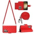 thumbnail image 2 of Dteck Crossbody Strap Case for Samsung Galaxy S24 Ultra,Magnetic Leather Women Wallet Card Slots Case Shockproof Kickstand Cover with Shoulder Strap for Galaxy S24 Ultra,Red, 2 of 6