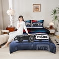 thumbnail image 4 of Manfei Police Car Full Size Comforter Sets,Policeman Vehicle Bedding Comforter Set,Cop Lights Bedding Sets For Boys Girls,Ultra Soft Home Decor Reversible,3 Pieces, 4 of 9