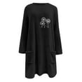 thumbnail image 4 of Baberdicy Sweatshirt for Women, Women Casual Double Fuzzy Floral Printed Sweatshirt Faux Fleece Zip Pullover Sweaters Sweatshirts Coat Outwear Pullover Sweaters for Women Black, 4 of 6