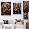 thumbnail image 4 of Designart "Cinderella in Blue Stained Glass I" Fashion Canvas Wall Art - Glam Blue Woman Abstract Bedroom Canvas Wall Art, 4 of 6