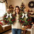 thumbnail image 4 of Qwtwty Artificial Christmas Wreath for Front Door, Farmhouse Christmas Door Wreath Decorations for Home Porch Wall Window Holiday Decor, 4 of 9