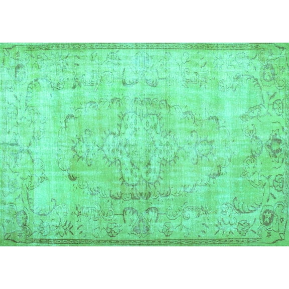 Ahgly Company Machine Washable Indoor Rectangle Persian Turquoise Blue Traditional Area Rugs, 5' x 7'