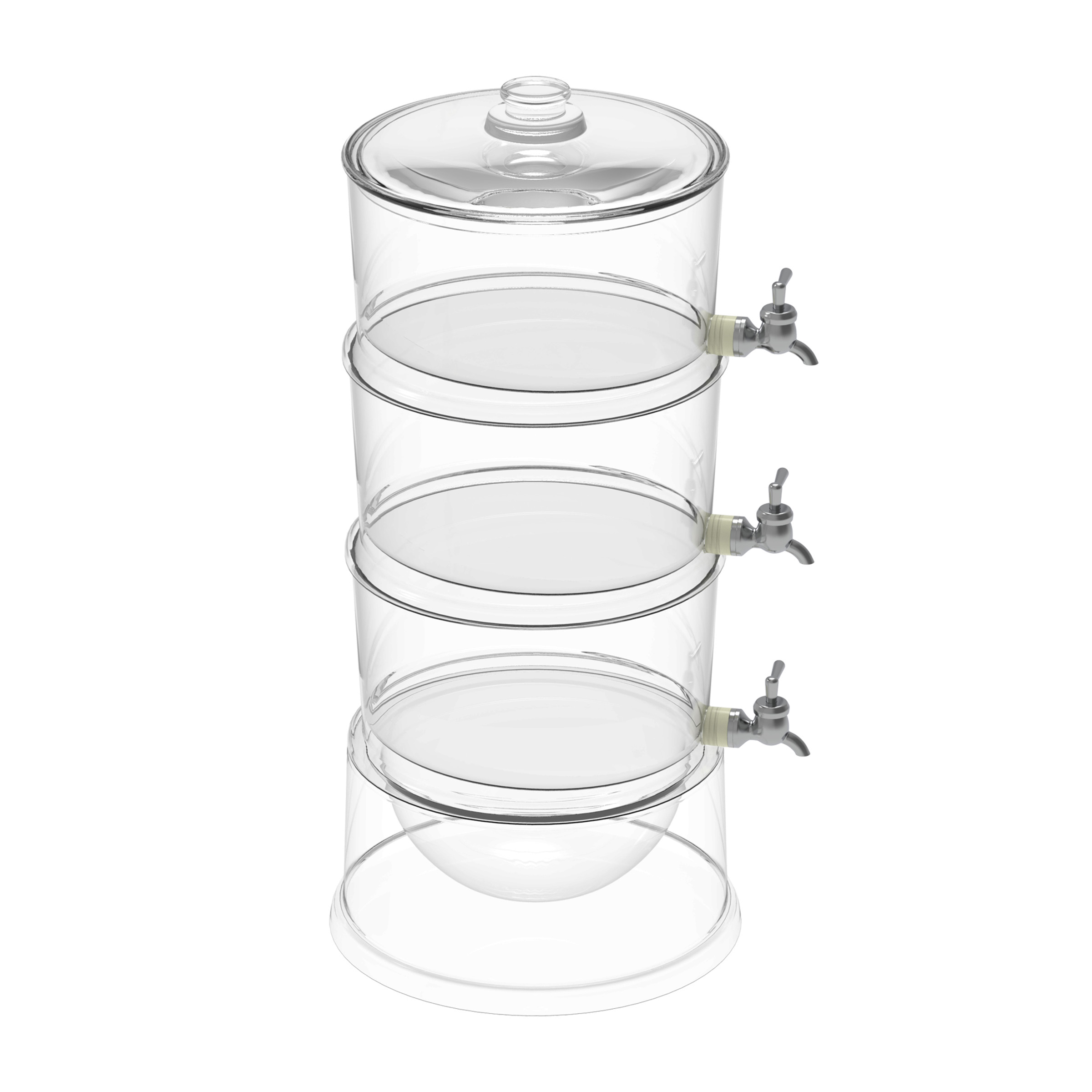 3-Tier Beverage Dispenser-Stackable Layers with Spigots & Ice Chilling Bowl-Holds 2.76 Gallons-Shatterproof Drink Stand for Parties by Classic Cuisine