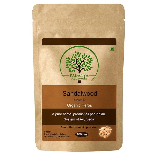 RADANYA Ayurveda Sadalwood Powder 100 Gram - Indian Pure Natural Essential Organic Herbal Supplement Powder - Pack of 1 RADANYA Ayurveda Sadalwood Powder 100 Gram - Indian Pure Natural Essential Organic Herbal Supplement Powder - Pack of 1