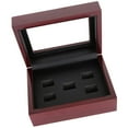thumbnail image 3 of Caja de para Vitrina de Soporte de - Rojo Vino 6 Agujeros - de 5 hoyos Vino de 5 hoyos Yinane Vitrina de anillo de campeonato, 3 of 5
