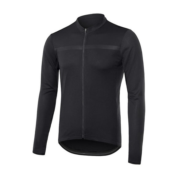 Riforla Chandail de Vélo pour Hommes à Fermeture Éclair Complète à Manches Longues, Vélo de Cyclisme VTT, Vêtements de Cyclisme, Noir