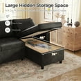 thumbnail image 4 of YODOLLA Sofa Bed, 3 in 1 Sleeper Sofa with Storage Chair, Faux Leather L Shape Couch, Sectional Pull Out Sofa Bed Mid Century Modern Couch for Living Room Clearance, Comfy Sleeper Couch in Black, 4 of 9