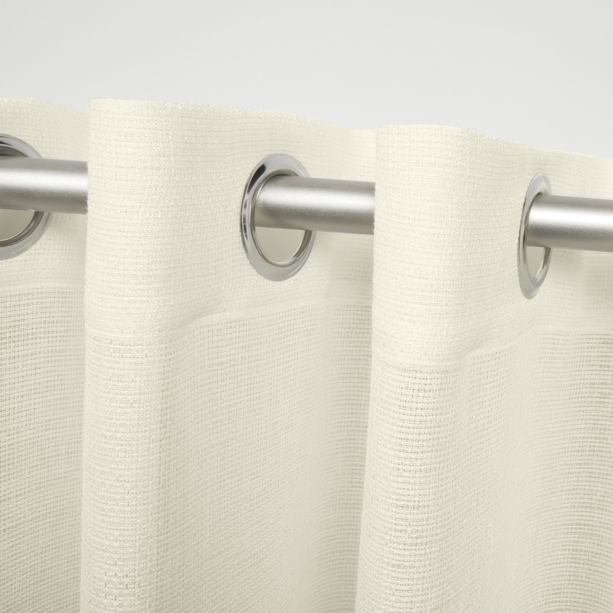 Exclusive Home Curtains Miami Semi-Sheer Textured Indoor/Outdoor Grommet Top Curtain Panel Pair, 54x96, Ivory