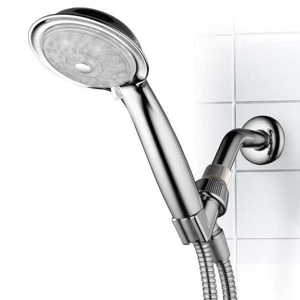 PowerSpa 7Color 4Setting LED Handheld Shower Head with PressureBoost