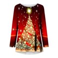 thumbnail image 4 of Spring Saving! purcolt 50% Off Clearance!Ugly Christmas Sweater for Women,Women's Sequin Christmas Tree Print Ugly Christmas Sweater Pullover Tops Funny Holiday Blouse Ugly Xmas Sweater Gift for Women, 4 of 5