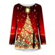 thumbnail image 4 of Pntutb, camisas informales florales de manga larga para mujer, jersey liso con cuello redondo, túnica holgada, tops con estampado de árbol de Navidad, blusa de manga larga con cuello redondo Pntutb Pntutb-3487, 4 of 5