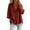 Wine, variant on Kinrui Womens Casual Button Down Shirts Loose Long Sleeve Deep V Neck Collarless Plain Blouses Business Office Tunic Tops Blue S