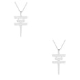thumbnail image 1 of relayinert Collier Pendentif Fait Main avec Collier Minimaliste Tokyo Collection de Colliers Géométriques en Acier Inoxydable Argent 2Set, 1 of 6