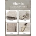thumbnail image 3 of SHEWIN Womens Hooded Puffer Jacket Full Zipper Short Coat with Pockets Winter Warm Outerwear Petite, 3 of 9