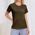 thumbnail image 7 of OIOLOYJM Womens Mastectomy Shirts with Drain Pockets Tear Away Side Snap Post Shoulder Surgery Shirts Chemo Port Dialysis T Shirt Dressy Casual Cozy Blouses Light Brown S, 7 of 7