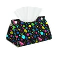 thumbnail image 2 of Lsque Geometric 1980s Styled Printed Long Tissue Box Cover Holder, Facial Paper Organizer Dispenser,Triangle with Bottom Belt, PVC Leather Decorative Organizer, 2 of 9