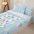thumbnail image 3 of jejeloiu Cute Initial Alphabet H Zipper Twin Comforter Sets with Fitted Sheet and 2 Pillowcases,Rainbow Heart Cloud Initial Art Zipper Bedding Set For Girls,Colorful Stars Reversible,4 Pieces, 3 of 7