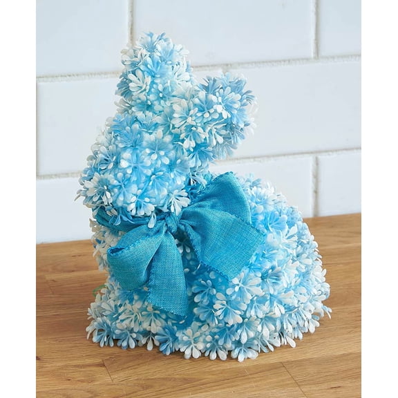 Easter Bunny Flower Figure - Blue, Pink, Or Purple