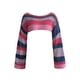 thumbnail image 1 of VISgogo, suéter de punto a la moda para mujer, Tops cortos de manga larga de Color a rayas en contraste, jerséis salvajes informales de primavera VISgogo  moda, 1 of 9