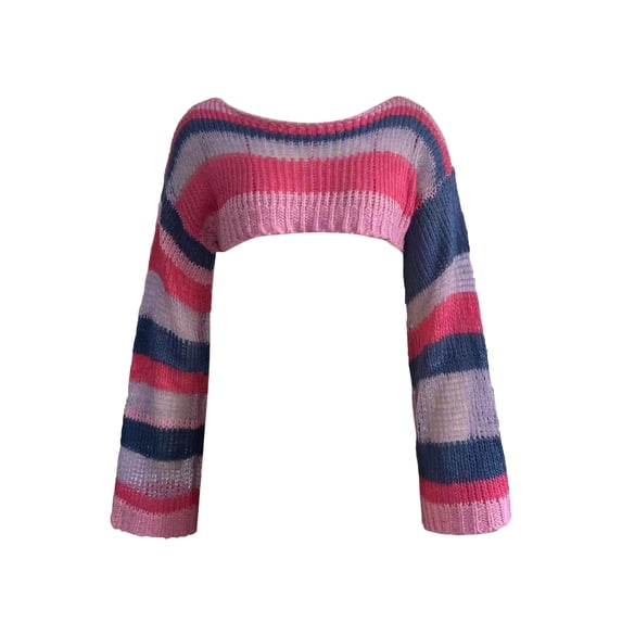 KOMOO Women Patchwork Crop Top Sun Protection Breathable Crochet Tee Summer Knitted Patched Tops