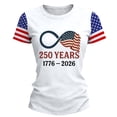 thumbnail image 4 of MEICHEN Women's 1776-2026 Usa Flag Print 250th Anniversary Tops Short Sleeve Graphic Tees 4th of July Patriotic Blouses Round Neck T Shirt, 4 of 4