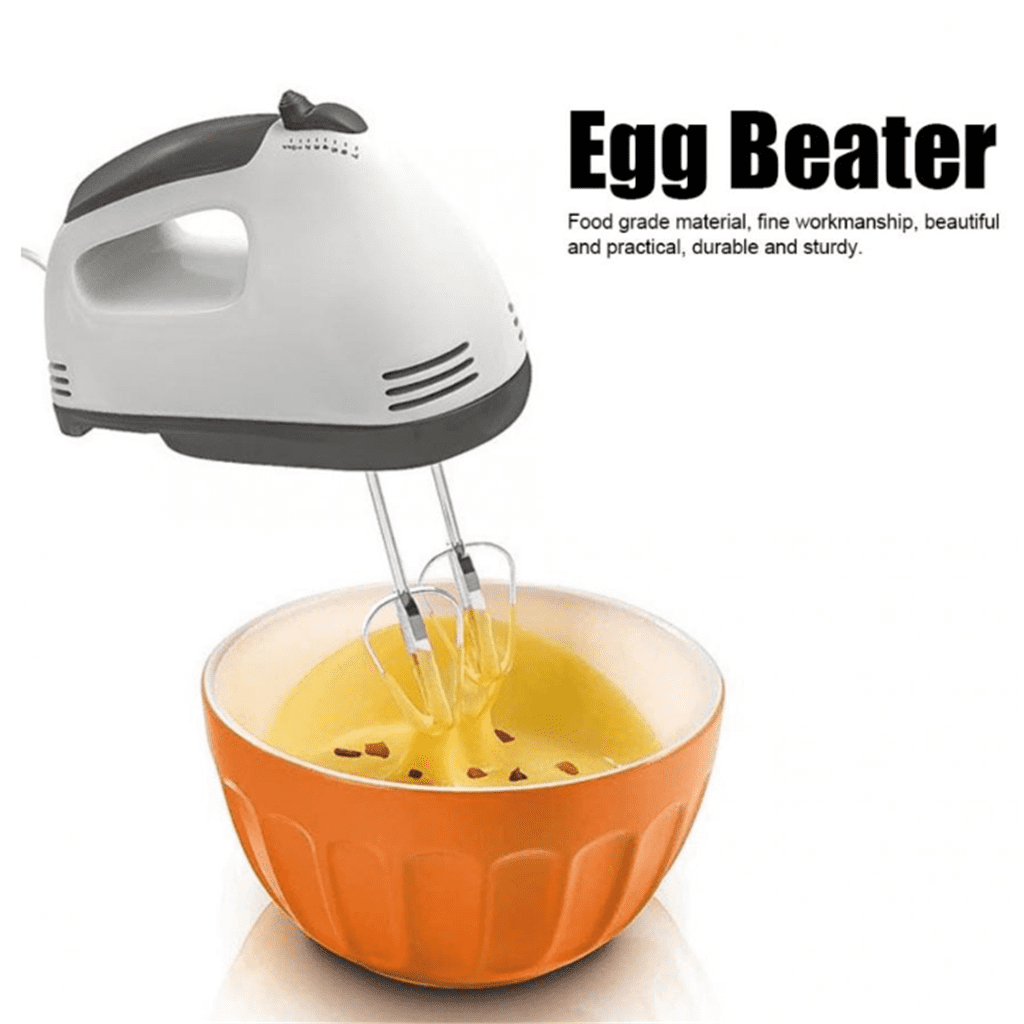 DEWTTE Electric Hand Mixer Kitchen Mini 7-Speed Electric Eggbeater Including Electric Eggbeater and Two Egg Sticks,Two Dough Sticks