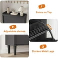 thumbnail image 6 of Shoe Cabinet with 2 Flip Drawers, Wooden Shoe Organizer Cabinet with Adjustable Shelf, Shoe Storage for Entryway, Hidden Shoe Cabinet for Hallway, Living Room, Black, 6 of 7