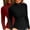 Black+Wine Red, variant on 2PCS Women's Long Sleeve T Shirt Mock Neck Slim Tops for Womens Fitted Ribbed Pullovers Tee Top S-XL