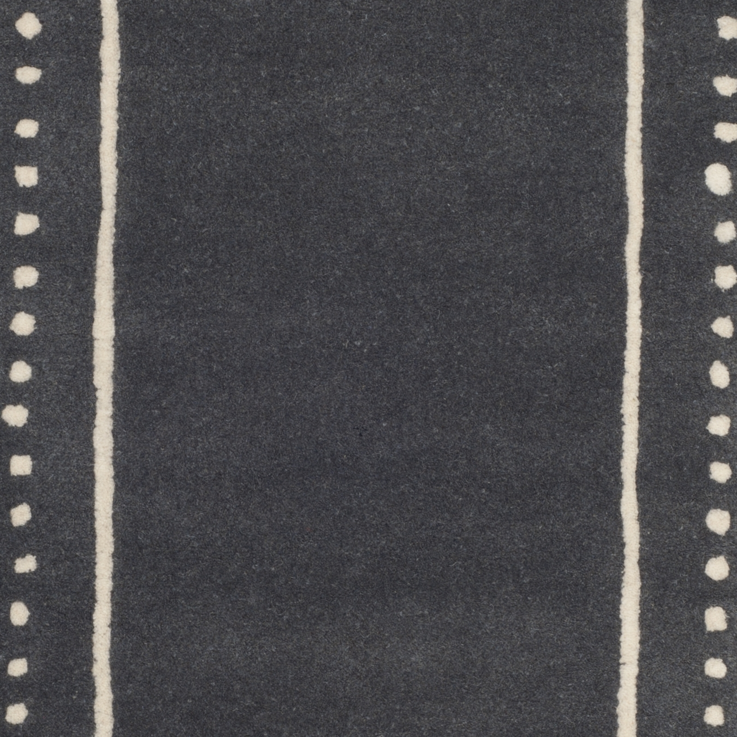 SAFAVIEH Bella Danita Plain Dotted Bordered Wool Runner Rug, Dark Grey/Ivory, 2'3" x 9'